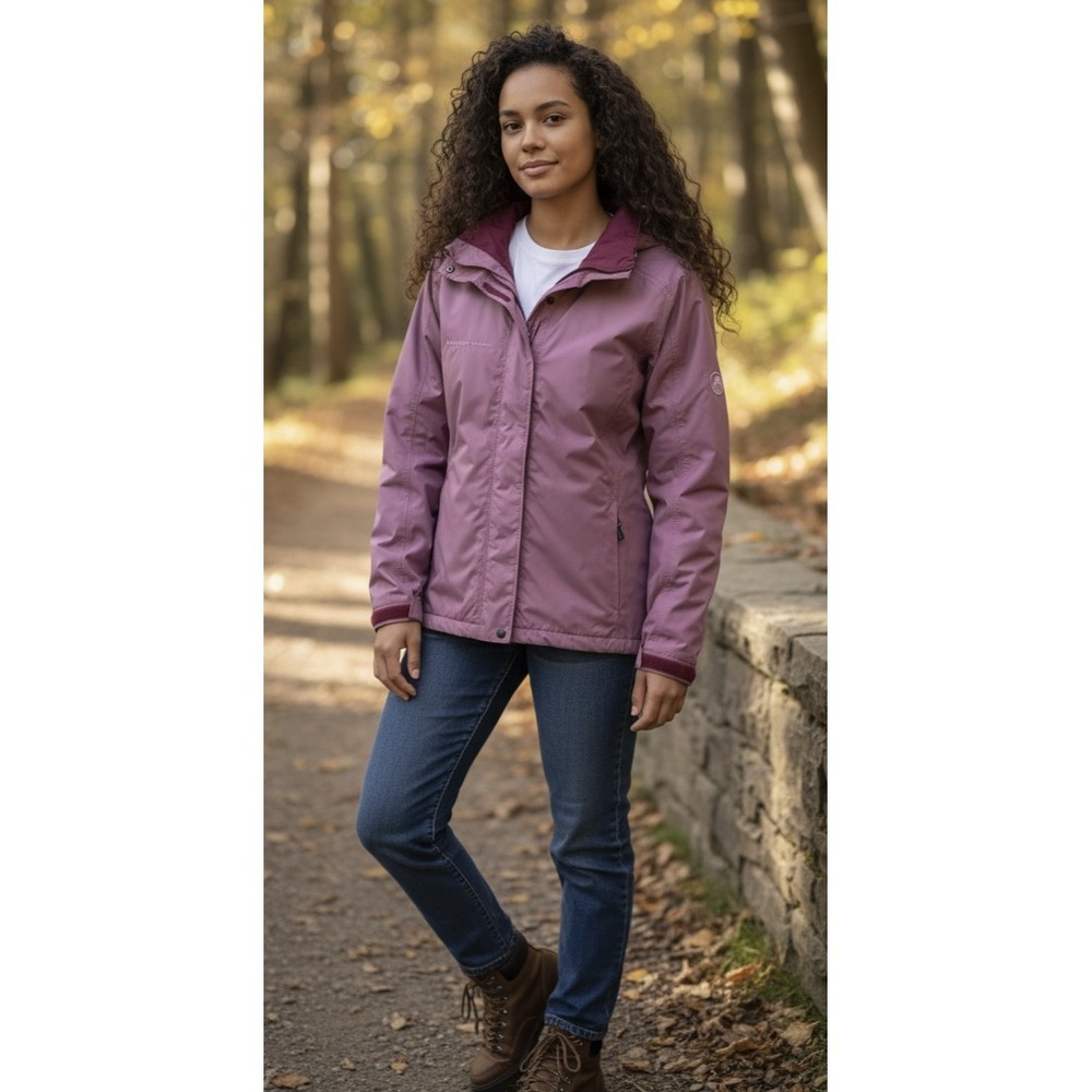 Mammut Outdoor Women's Jacket Medium Dusty Pink Hooded Lightweight Coat Shell - Picture 14 of 14